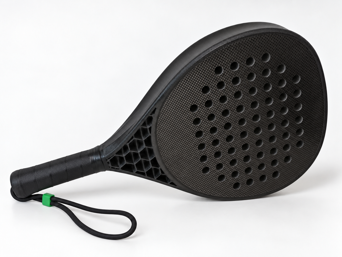 T0 Hex padel racket, three-quarter view